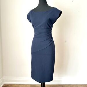 Sz 2 Diane Von Furstenberg Jori Sheath Dress in Navy